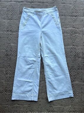 Pilcro and the Letterpress Wide Leg Jeans Women's 31 Cream Sailor Pants